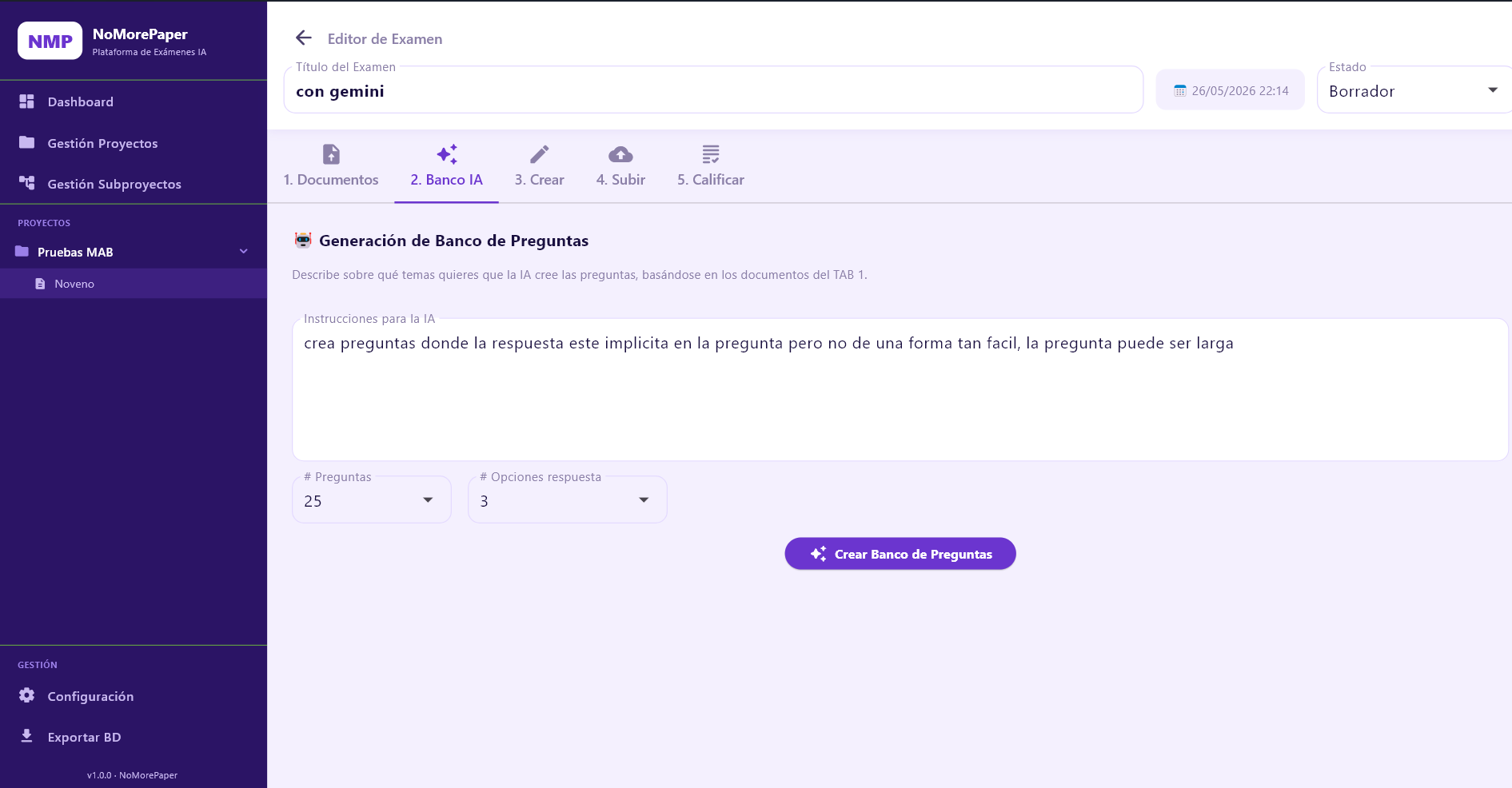 Generador de Exámenes con IA
