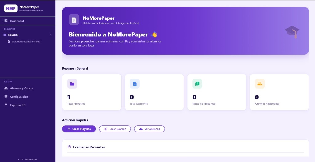 Dashboard de NoMorePaper